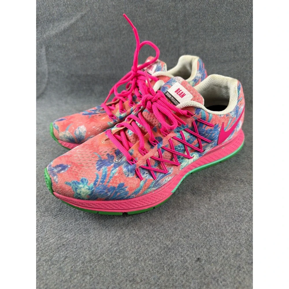 Nike Air Zoom Pegasus‎ 32 iD Running Shoes Womens 8.5 Pink Floral 818022-992